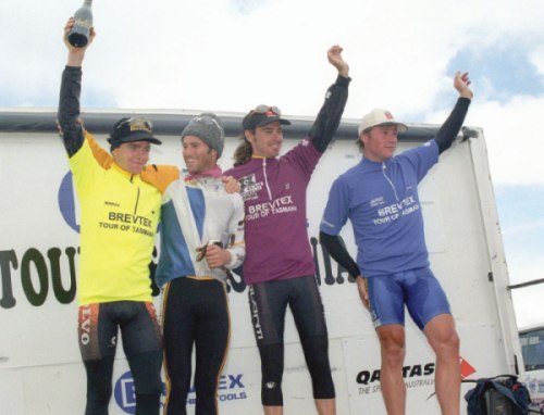 Evan's first yellow jersey