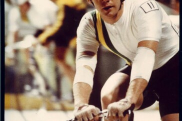 Does it get any sweeter? Tucker standing on the top step with a Kiwi on his right at the '82 Commonwealth Games.