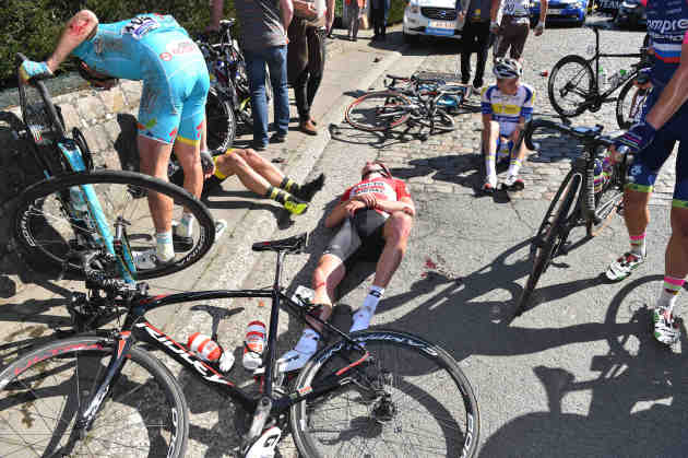 Tiesj Benoot of Lotto Soudal was a race favorite before crashing out early in the race. Photo by Sirotti.