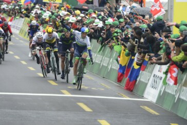 Nicole Moerig at the Tour de Yorkshire with her Team at Podium Ambition Pro Cycling.