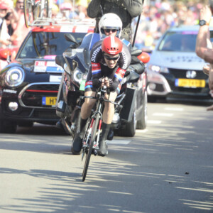 No competition for Kittel as he had time to celebrate well before the line. The stages in the Netherlands were meant to come down to a heated sprint battle for first but Kittel swept the floor ahead of the peloton. Photo by Sirotti
