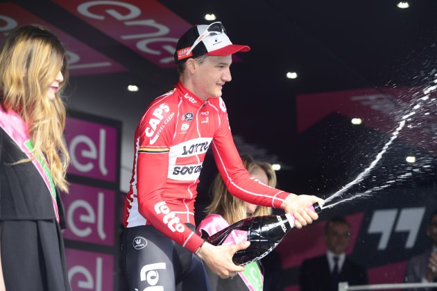 On the top step of yesterday's podium was Tim Wellens, the 24 year old Belgian Lotto Soudal rider. Photo by Sirotti
