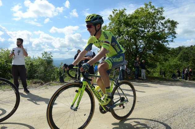 Jay McCarthy on the Alpe di Poti dirt roads. Photo by Sirotti