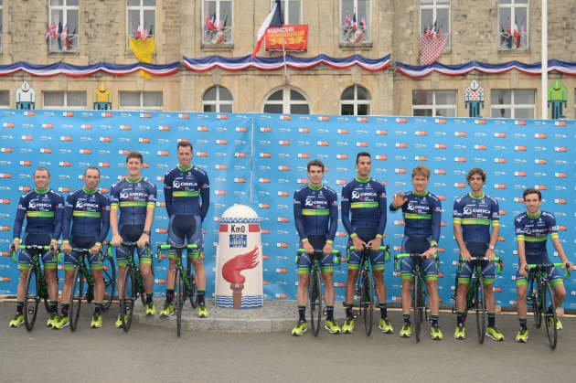 Orica-BikeExchange at the teams presentation in France. Photo by Sirotti.