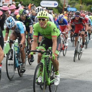 The 2015 Tour de France podium with Christopher Froome on the top step, followed by Nairo Quintana and Alejandro Valverde. Photo by Sirotti