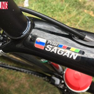 Peter Sagan awaits results after a photo finish at Stage 16 at le Tour.