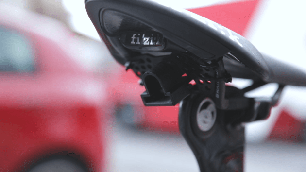 The mount for the telemetry sensor hidden underneath each of the 198 riders in the peloton at the 2016 Tour de France. Photo courtesy of Dimension Data.