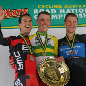 The Elite Mens podium at the 2016 RoadNats. Photo courtesy of Cycling Australia.