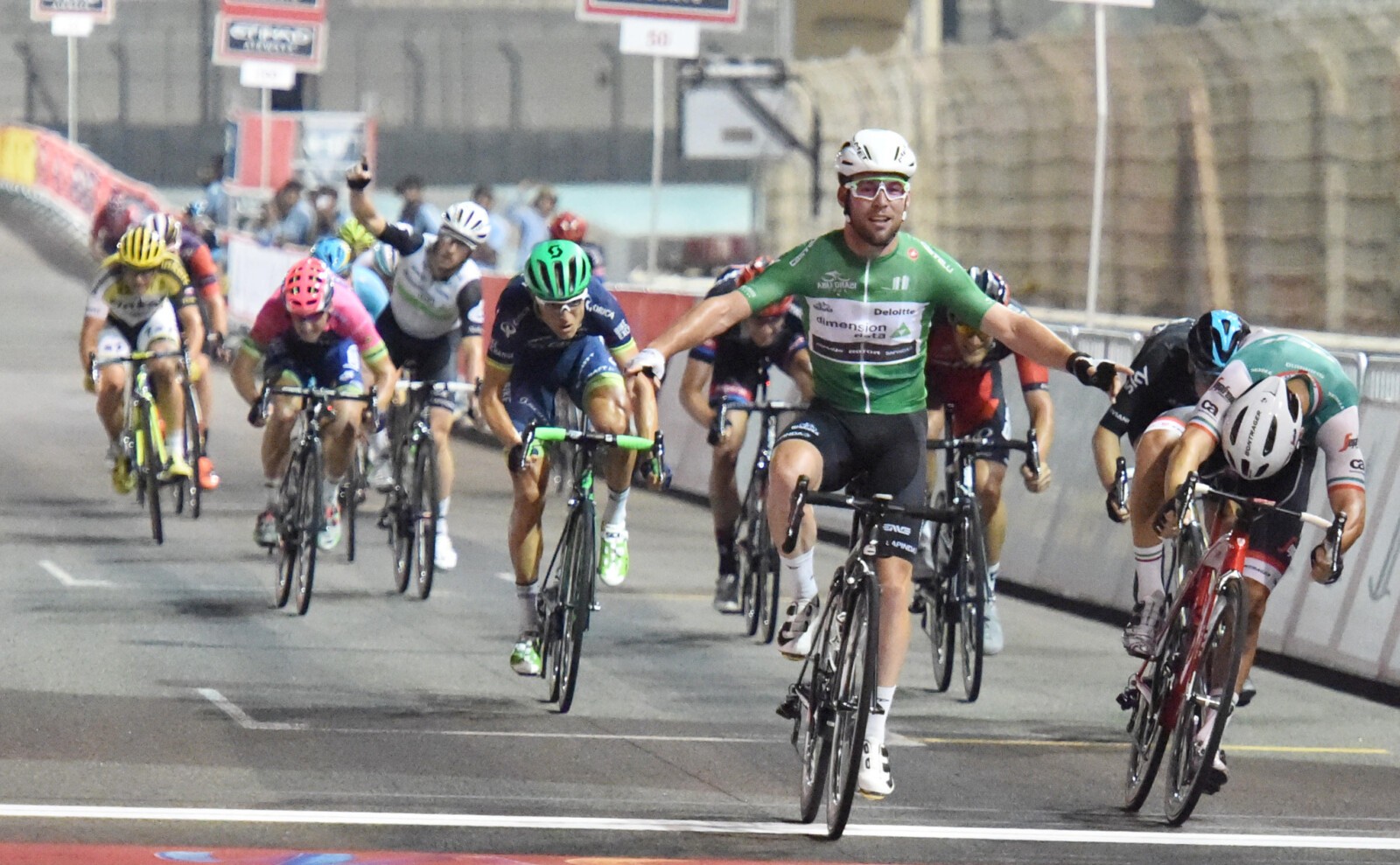 It was the 'Manx Missile's' second win of the 2016 Abu Dhabi Tour and Team Dimension Data's 32nd stage win of the year.