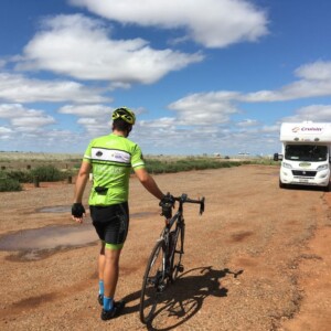 As Greg makes his way around Australia by bike he is inspiring countless thousands along the way. Image: Greg McDermott.