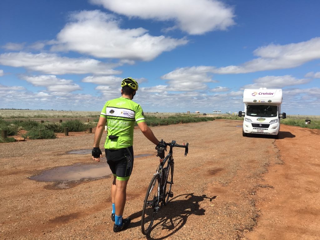 As Greg makes his way around Australia by bike he is inspiring countless thousands along the way. Image: Greg McDermott.