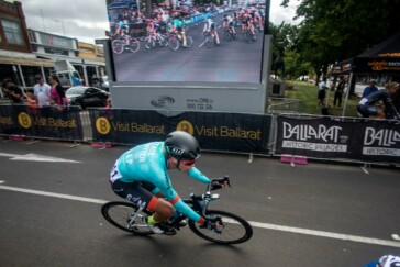 Dylan speaks to the local media after one of his criterium wins in Belgium.