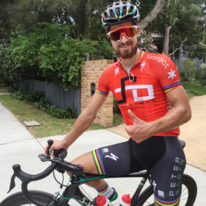 The back-to-back World Champion after a 122km training ride on Sydney's northern beaches.