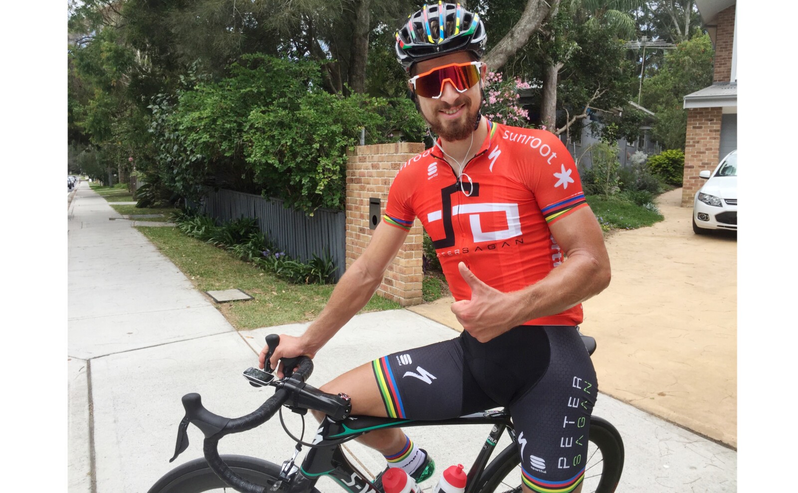 The back-to-back World Champion after a 122km training ride on Sydney's northern beaches.
