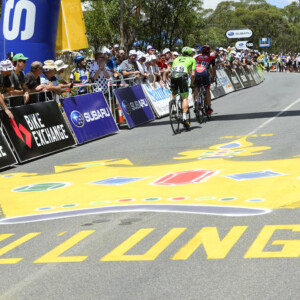 Caleb Ewan crossed the line well clear of second placed Peter Sagan. Image: Sirotti.