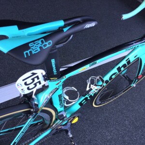 The Shimano neutral service team with Ochre Jersey winner Richie Porte at Paracombe.