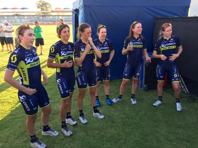 The Orica-Scott women's team were thrilled with their world-class performance at the Santos Women's Tour.