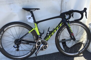 Richie Porte now wears the Ochre Jersey after his punchy win in the 148km stage from Stirling to Paracombe. Image: Sirotti.