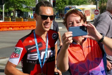 Richie Porte now wears the Ochre Jersey after his punchy win in the 148km stage from Stirling to Paracombe. Image: Sirotti.