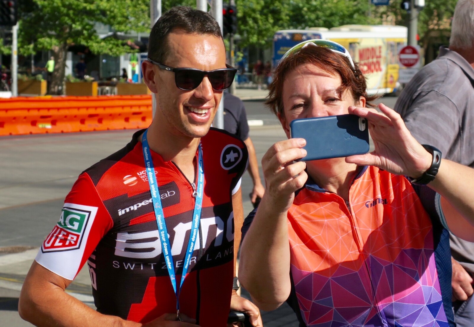 Richie Porte now wears the Ochre Jersey after his punchy win in the 148km stage from Stirling to Paracombe. Image: Sirotti.
