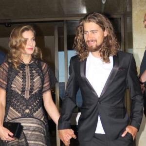 Aussie sprint sensation Caleb Ewan with his partner in Adelaide on Saturday night. Image: Nat Bromhead.