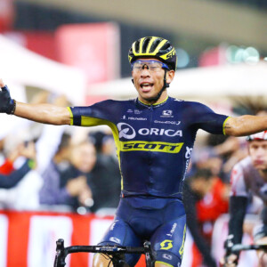 Van Vleuten, Chantal Blaak of Boels-Dolmans and winner Lucinda Brand of Team Sunweb celebrate after the race. Image: Orica-Scott