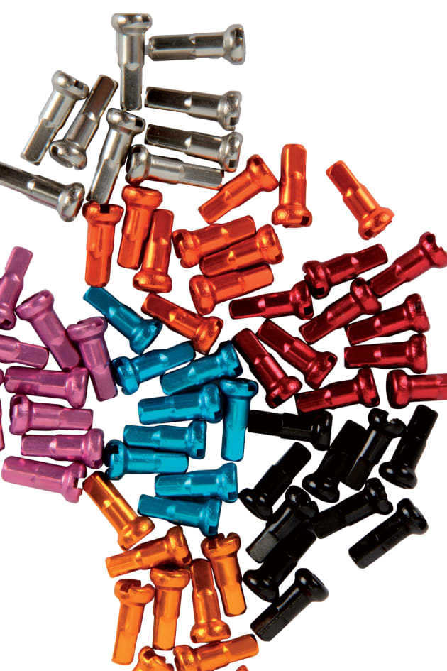 Nickel plated brass nipples are heavier than alloy, though less prone to breaking, rounding (while tensioning), and corrosion.