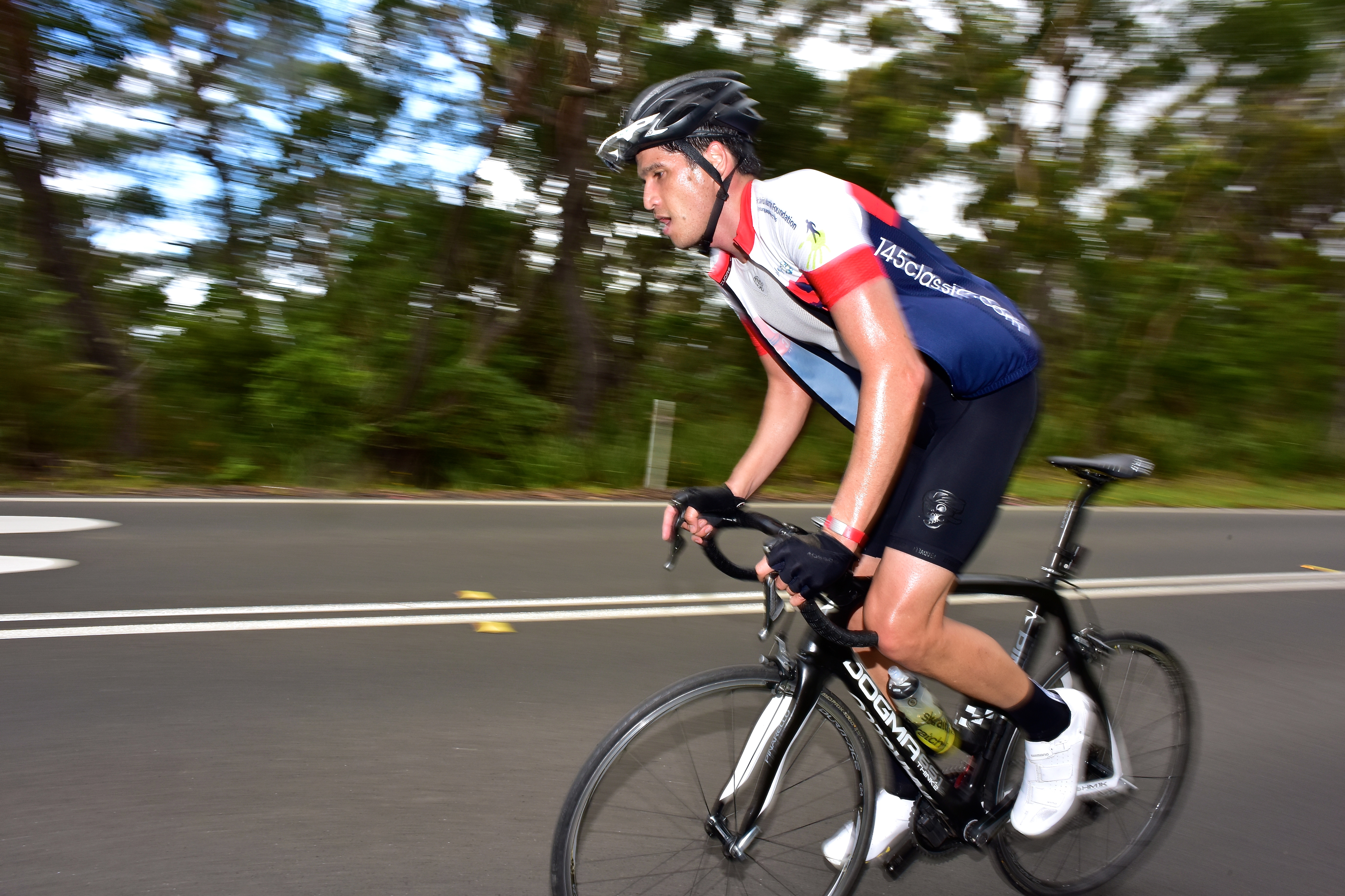 A rider hits the start of the challenging Jamberoo Mountain climb during the 2016 145Classic. Image: Nat Bromhead