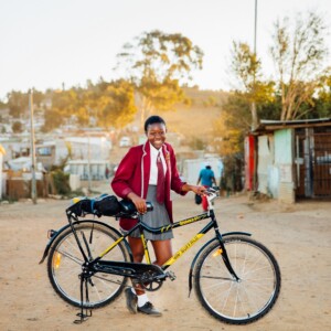 Mark Cavendish of Team Dimension Data proudly flies the Qhubeka flag at the Tour de France.