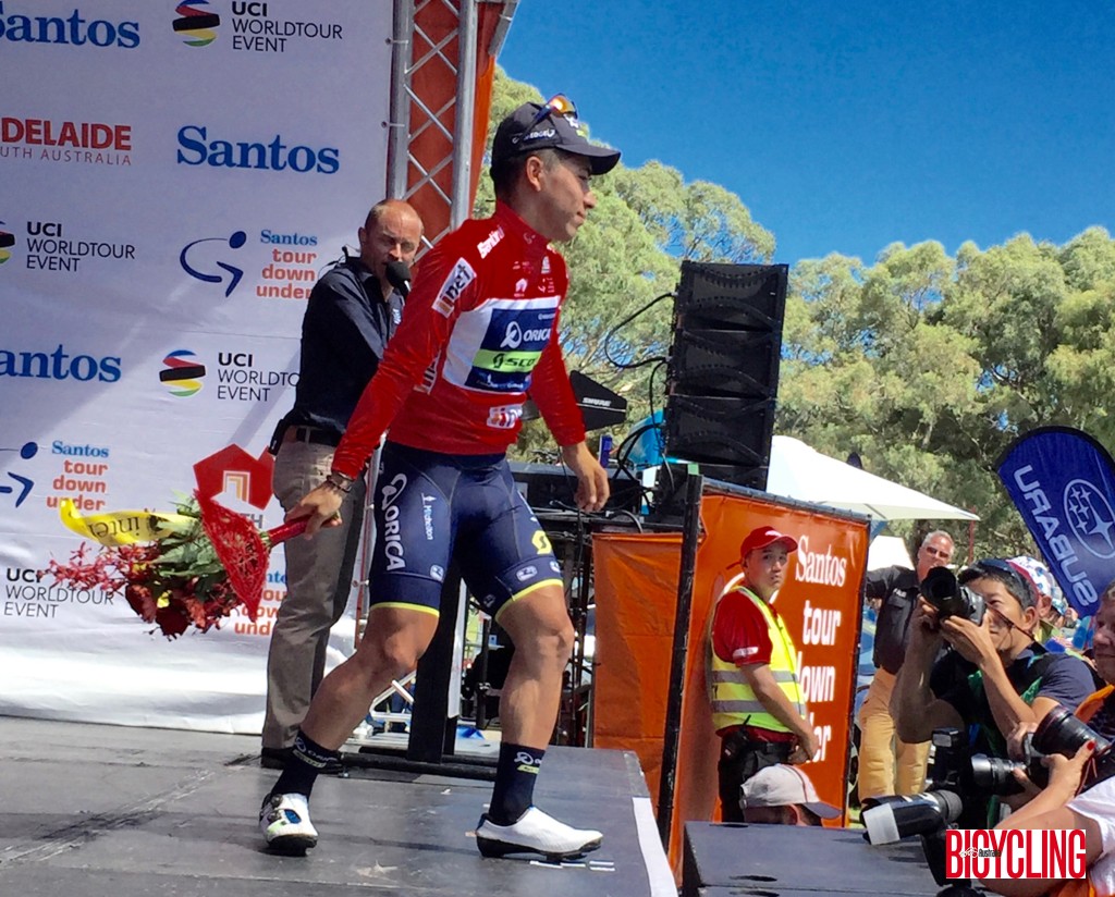 A victorious Caleb Ewan after winning the 4th Stage of the 2017 Tour. Image: Nat Bromhead.