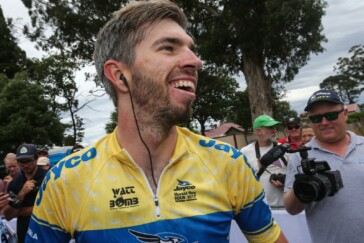 Team Sky's Ian Stannard wins the 4th and final stage of the 2017 SunTour. Image: Con Chronis.