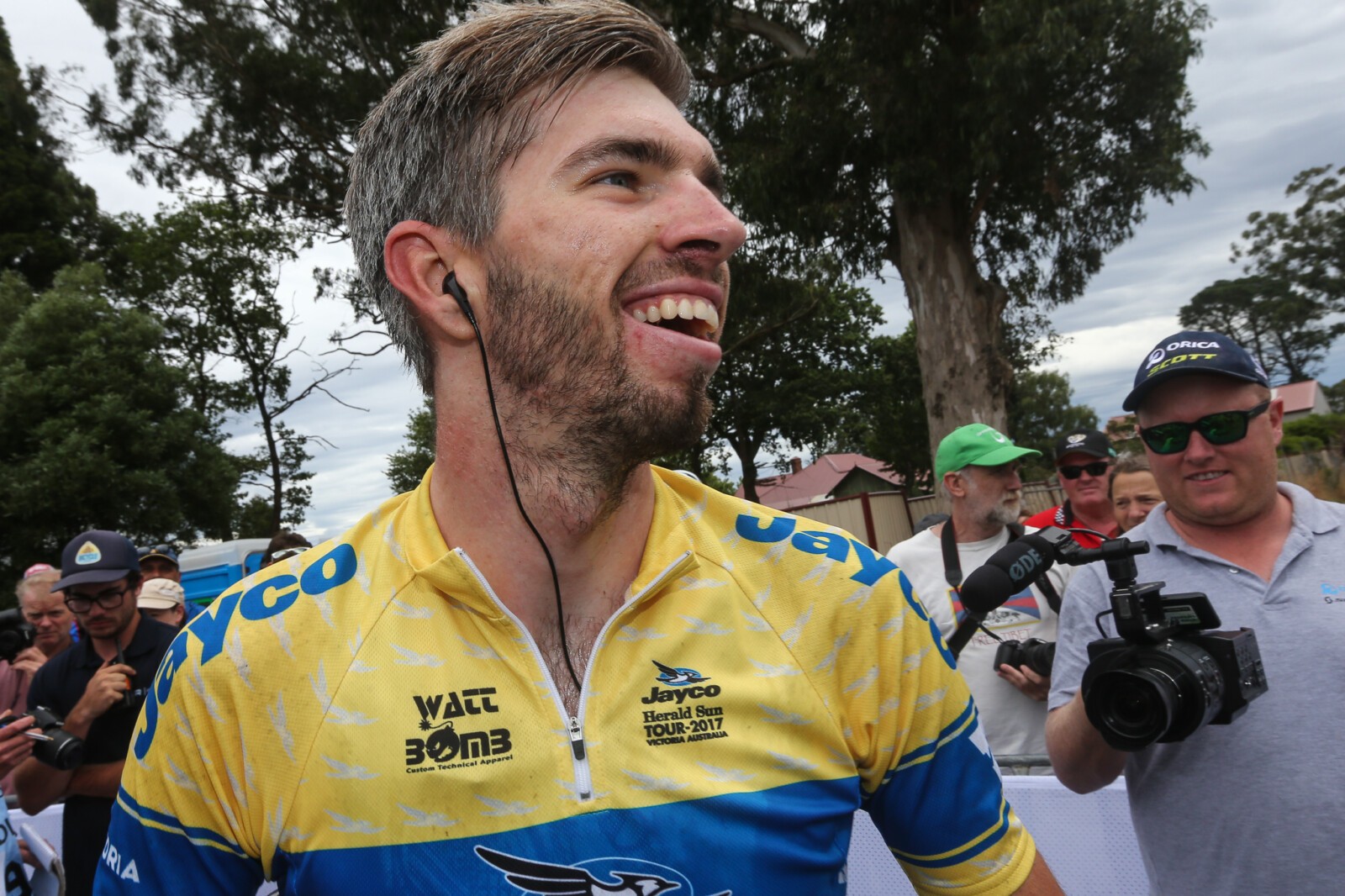 Team Sky's Ian Stannard wins the 4th and final stage of the 2017 SunTour. Image: Con Chronis.