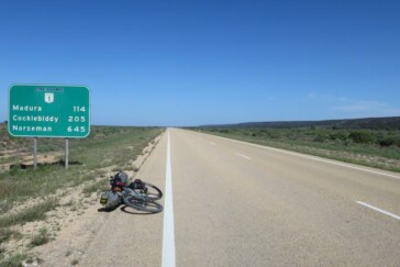 World renowned endurance cyclist Mike Hall's set up for the Indian Pacific Wheel Race which starts in Fremantle on Saturday. Image:Mike Hall / KinesisUK.