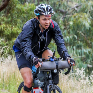 Juliana upon arrival in Australia, prior to the start of the Indian Pacific Wheel Race. Image: Supplied.