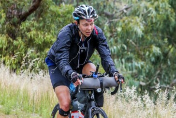 Juliana upon arrival in Australia, prior to the start of the Indian Pacific Wheel Race. Image: Supplied.