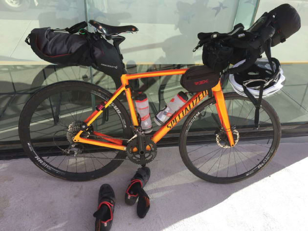 Kerwyn's bike of choice was a disk-equipped 2017 Specialized Roubaix. Image: Supplied.