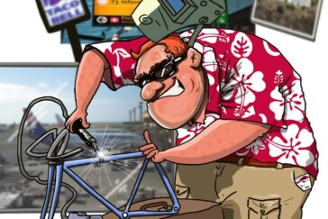 Juliana Buhring on Day 1 of the Indian Pacific Wheel Race as riders left Fremantle. Image Werner F / IPWR.