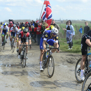 Aussie legend Mathew Hayman on his way to victory at the 2016 Paris-Roubaix. Image: Sirotti