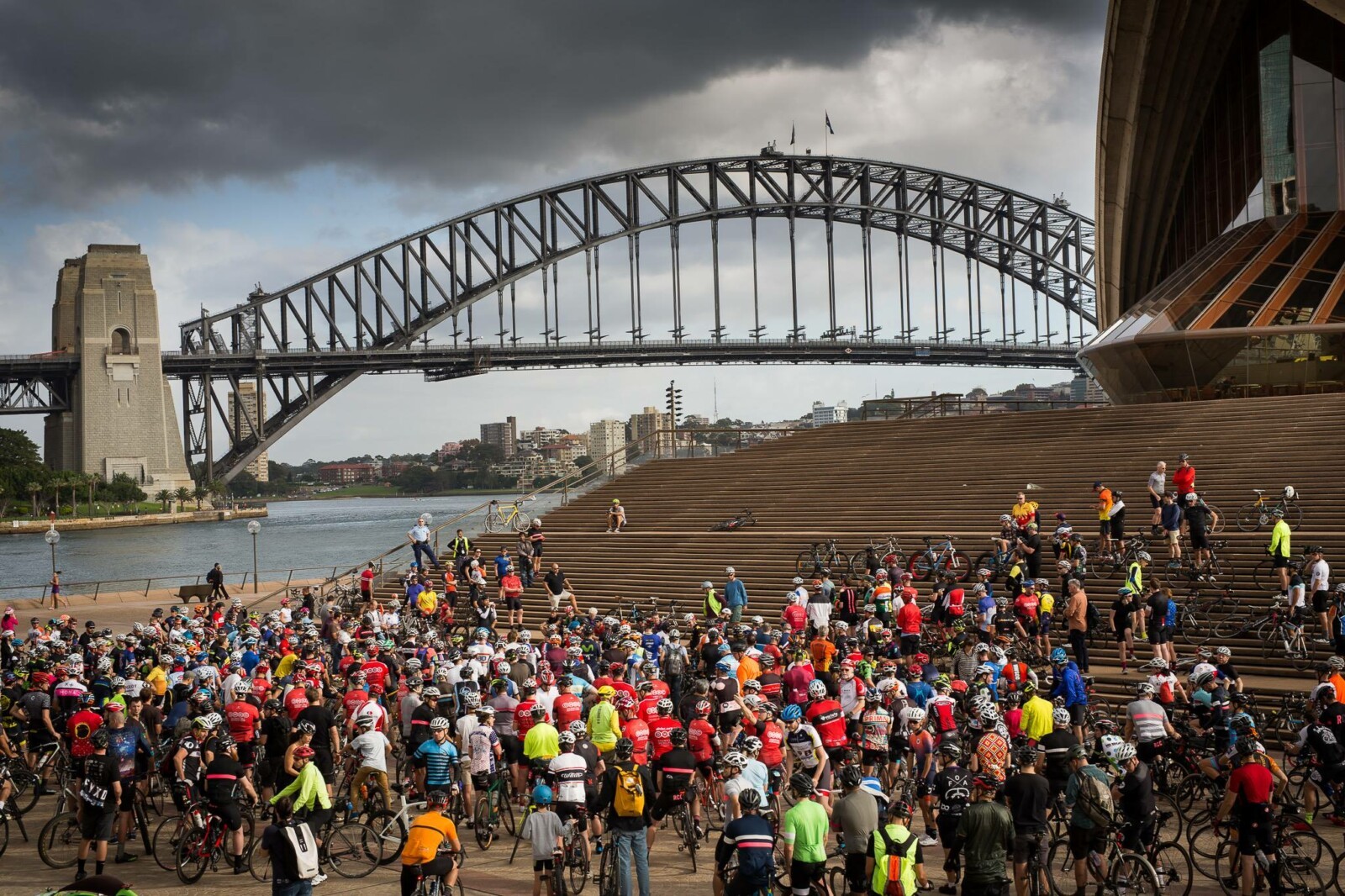Stefan Streich is one of the many IPWR riders who's decided to ride to the finish in honour of Mike Hall. Here he is with race fan Graham Wilson. Image: Supplied.