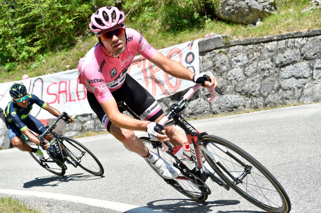 After spending 10-days in the leader's jersey Tom Dumoulin is now second overall, 38 seconds behind Nairo Quintana. Image: Giro Organisation.