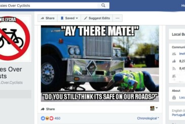 One of the images posted to the Facebook page 'Brisbane And Cyclists'.