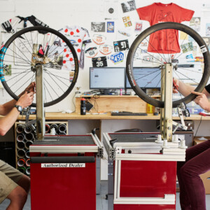 A wheel won’t leave the Wheelworks workshop unless it true to within one-tenth of a millimetre.