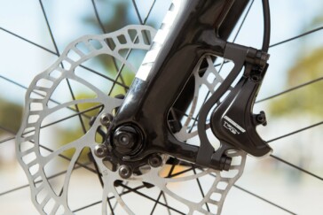 The author enjoys test-riding the latest from Campagnolo in the Canary Islands.