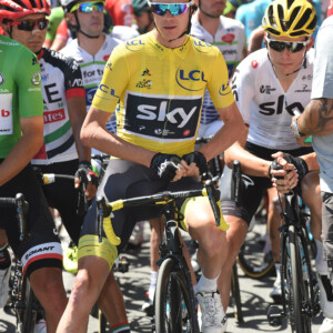 Calm and relaxed but not taking the likely win for granted, Chris Froome at the start of Stage 18 of the 2017 Tour de France. Image: Sirotti.