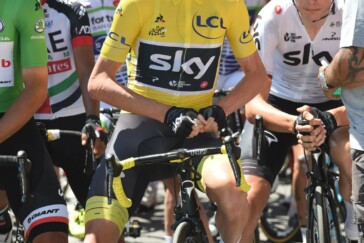 Calm and relaxed but not taking the likely win for granted, Chris Froome at the start of Stage 18 of the 2017 Tour de France. Image: Sirotti.