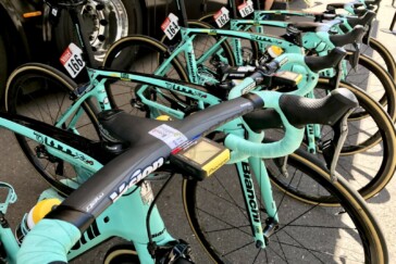 Team Sky's Chris Froome pulls on the yellow jersey in La Planche Des Belles Filles yesterday. Image: Sirotti.