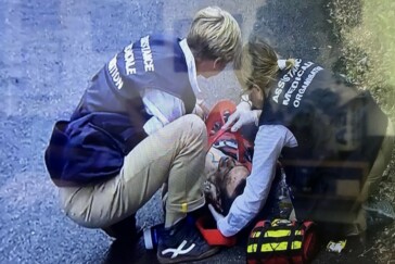 Richie Porte of BMC Racing Team speaks with reporters at the start of Stage 8 in Dole. Today's Stage 9 will be critical for Ritchie & the team's Tour. Image: Nat Bromhead.