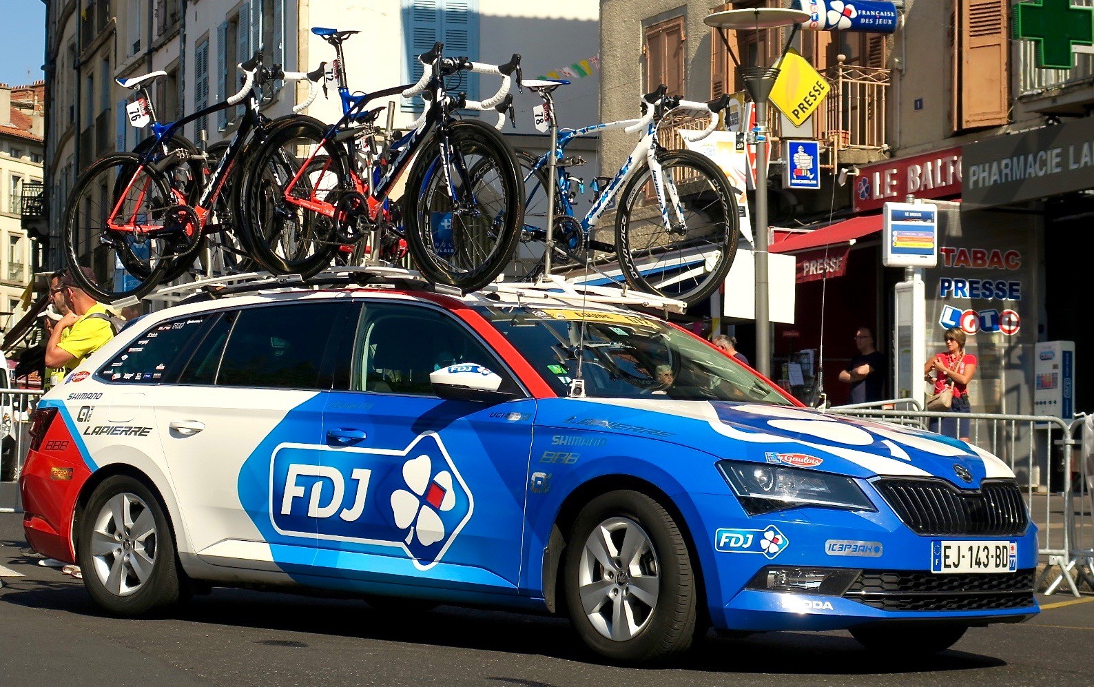 Mavic Neutral Service - Skoda Octavia. Mavic also use Skoda Superbs and 250cc Motor Scooters.