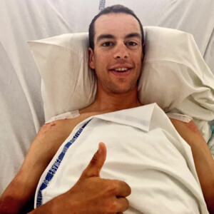 Richie Porte at the start of Stage 7 of the 2017 in Troyes, just 2 days before crashing out of the race. Image: Sirotti.