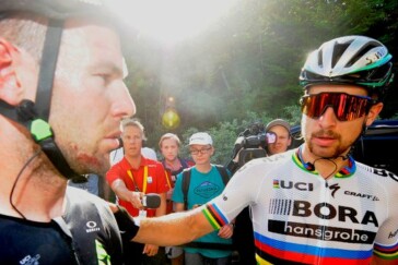 Team Sky's Chris Froome pulls on the yellow jersey in La Planche Des Belles Filles yesterday. Image: Sirotti.